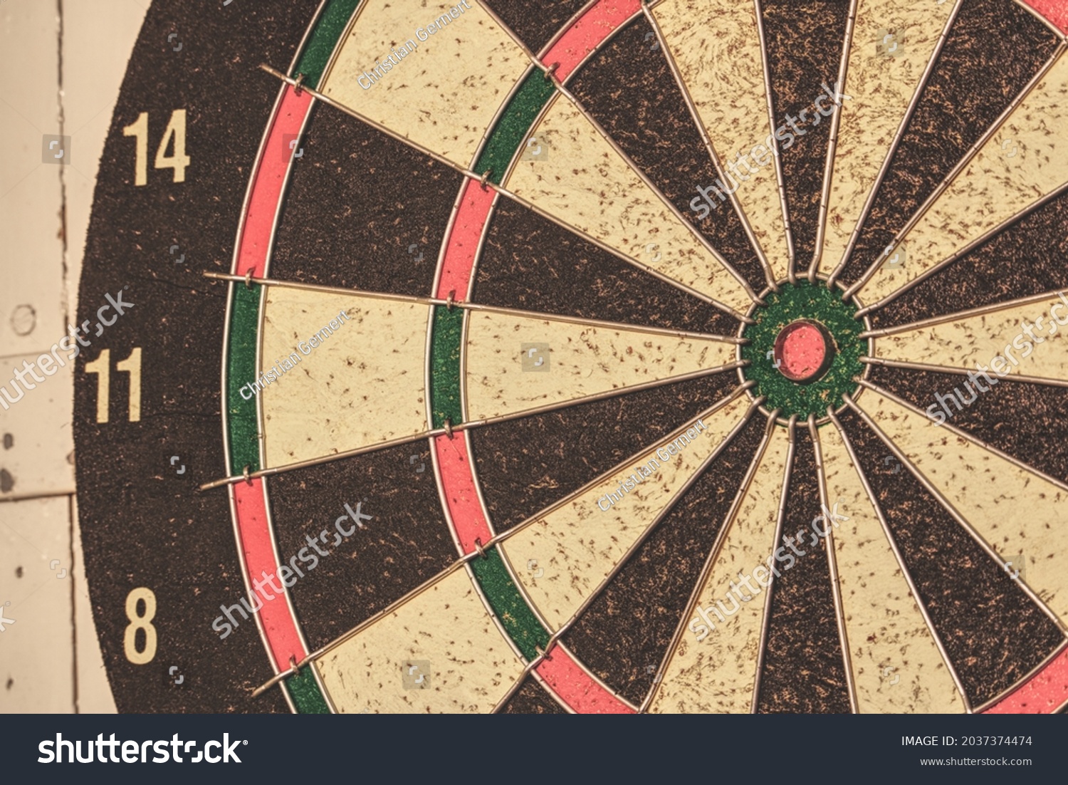 close up of a dartboard vintage style #2037374474