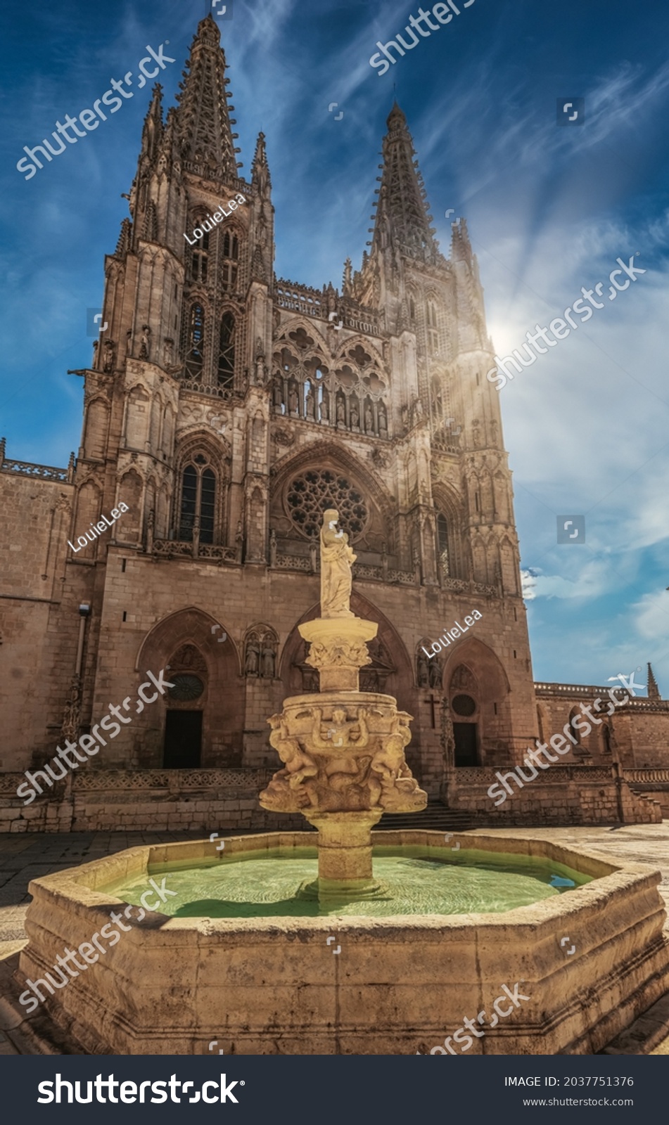 The Cathedral of Saint Mary of Burgos, Burgos, Castille and Leon, Spain. An UNESCO World heritage landmark along the Way of St. James #2037751376