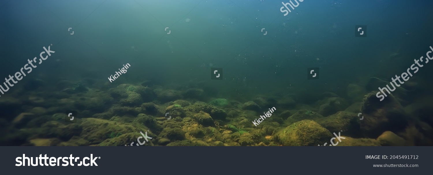 abstract underwater background in the lake, clean freshwater #2045491712