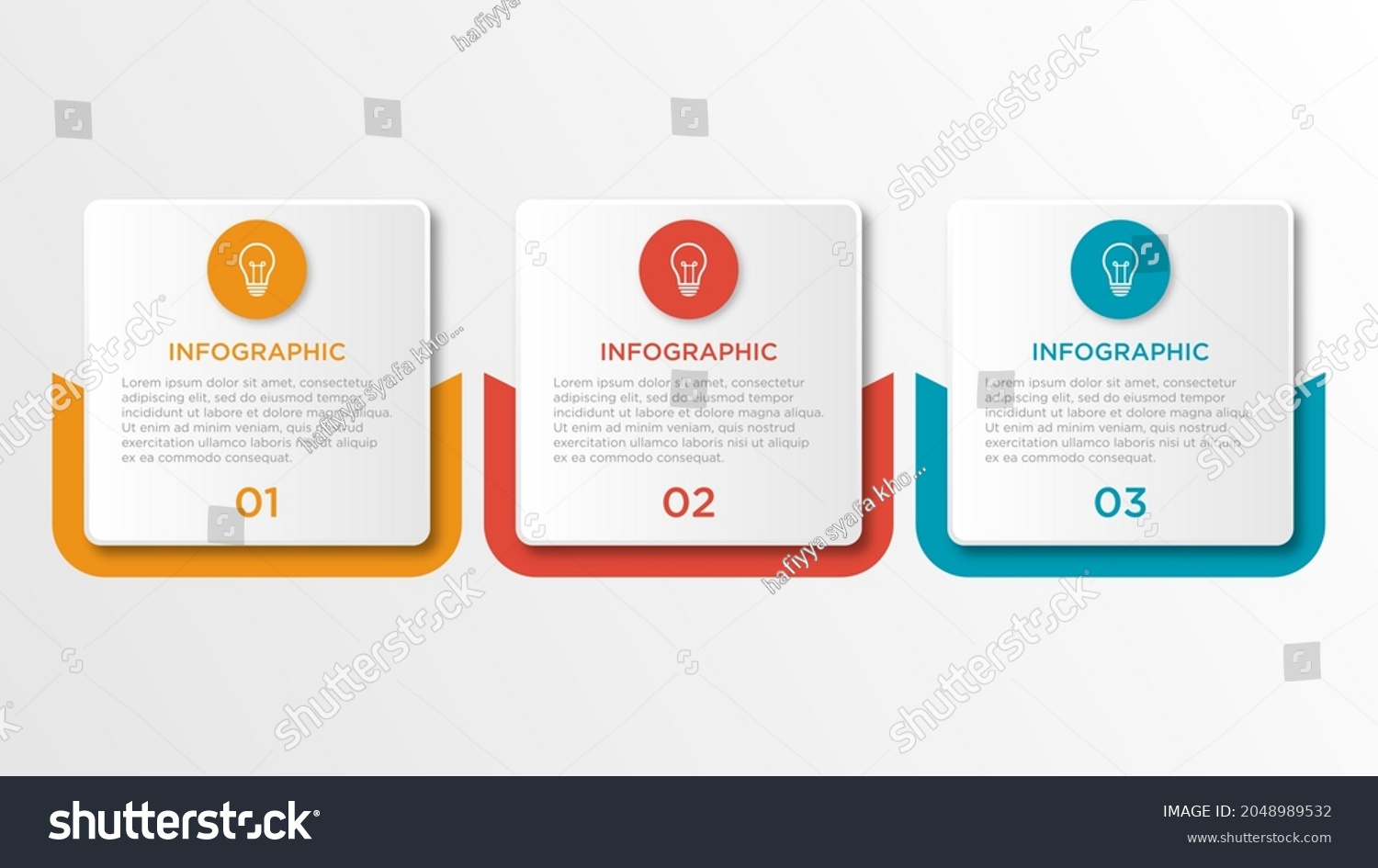 Vector infographic design template with 3 options or steps #2048989532