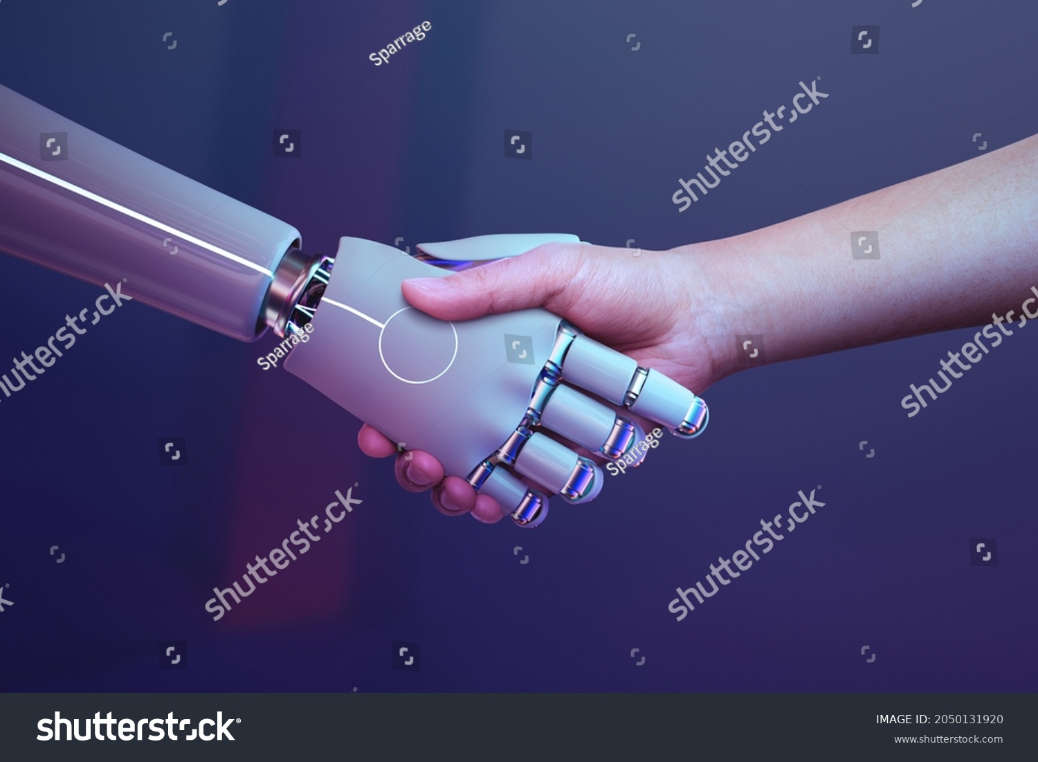 Digital robot handshake human background futuristic digital age robot science digital technology  #2050131920