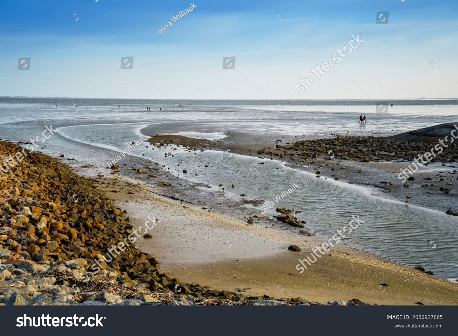Wattenmeer, mud tideland in North Sea, Germany. Nordsee, Watt. #2056927865
