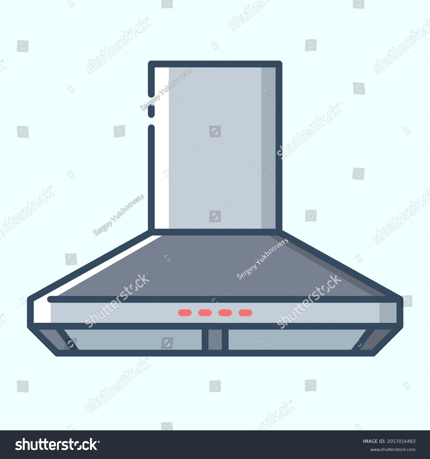 Cooker hood colored icon. Household and kitchen electronic appliances icons. Vector stylish outline illustrations on light background. #2057016482
