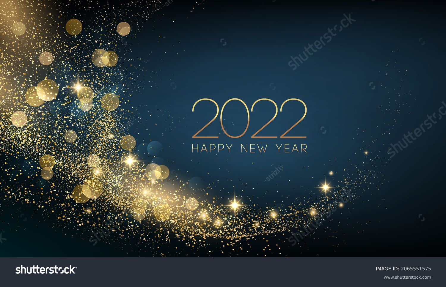 2022 New Year Abstract shiny color gold wave design element #2065551575