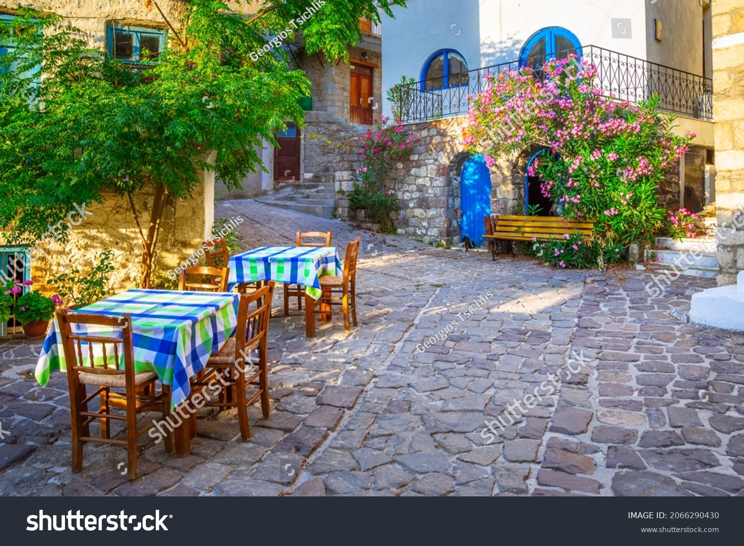 Chora is a traditional medieval village and capital of Samothraki island, Greece #2066290430