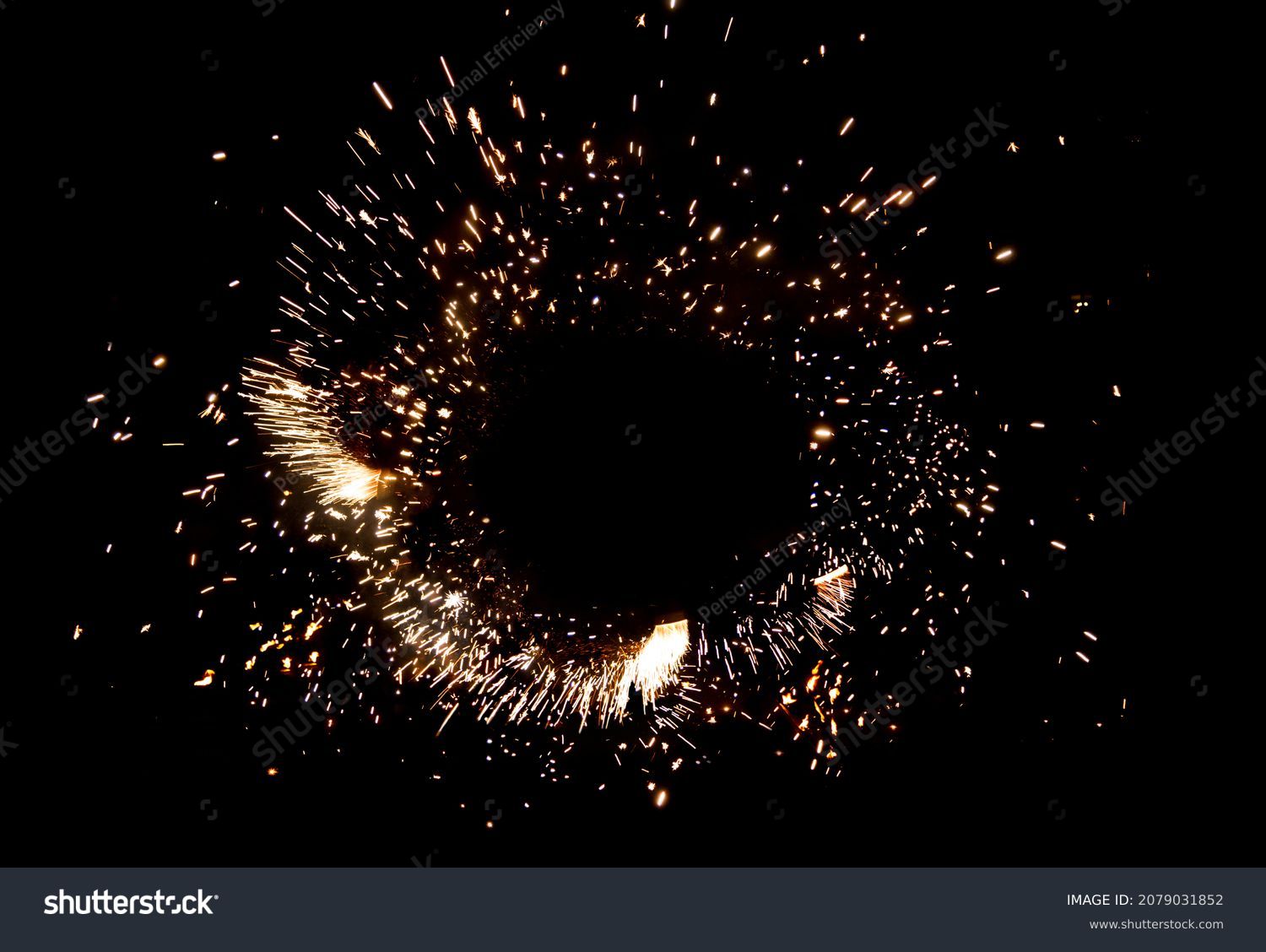 Sparkling burning frame on black background, fire show. Beautiful template for design greeting card, flyer, holiday billboard or Web banner #2079031852