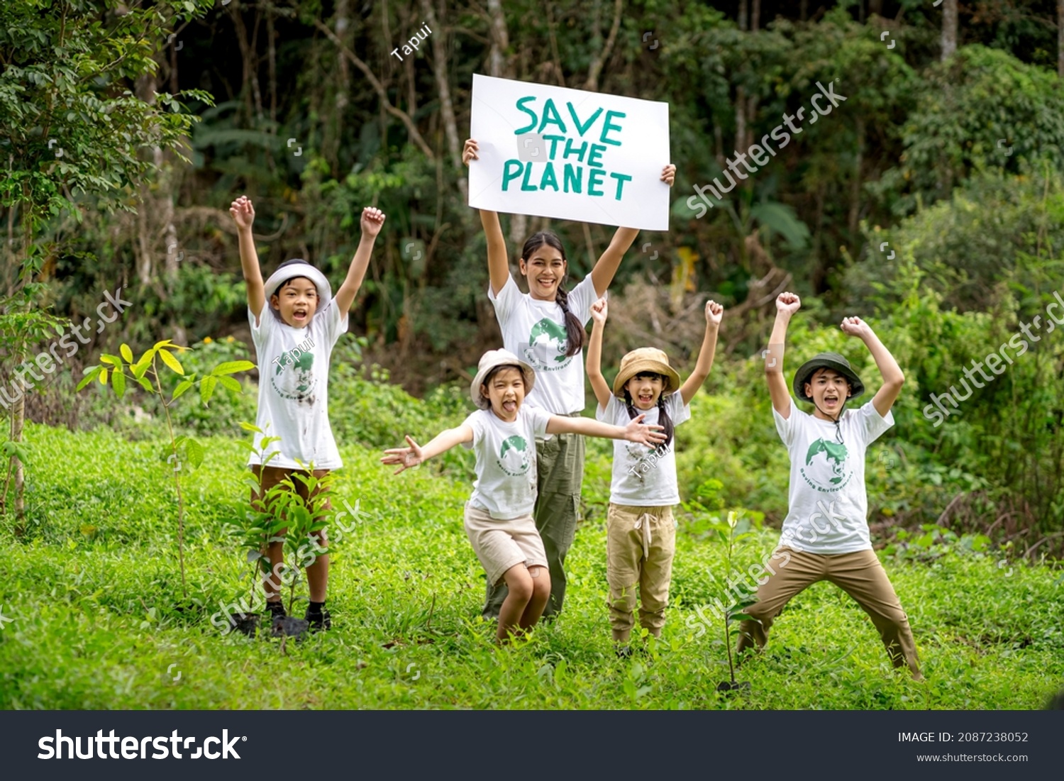 Children join as volunteers for reforestation, earth conservation activities to instill in children a sense of patience and sacrifice, doing good deeds and loving nature. #2087238052