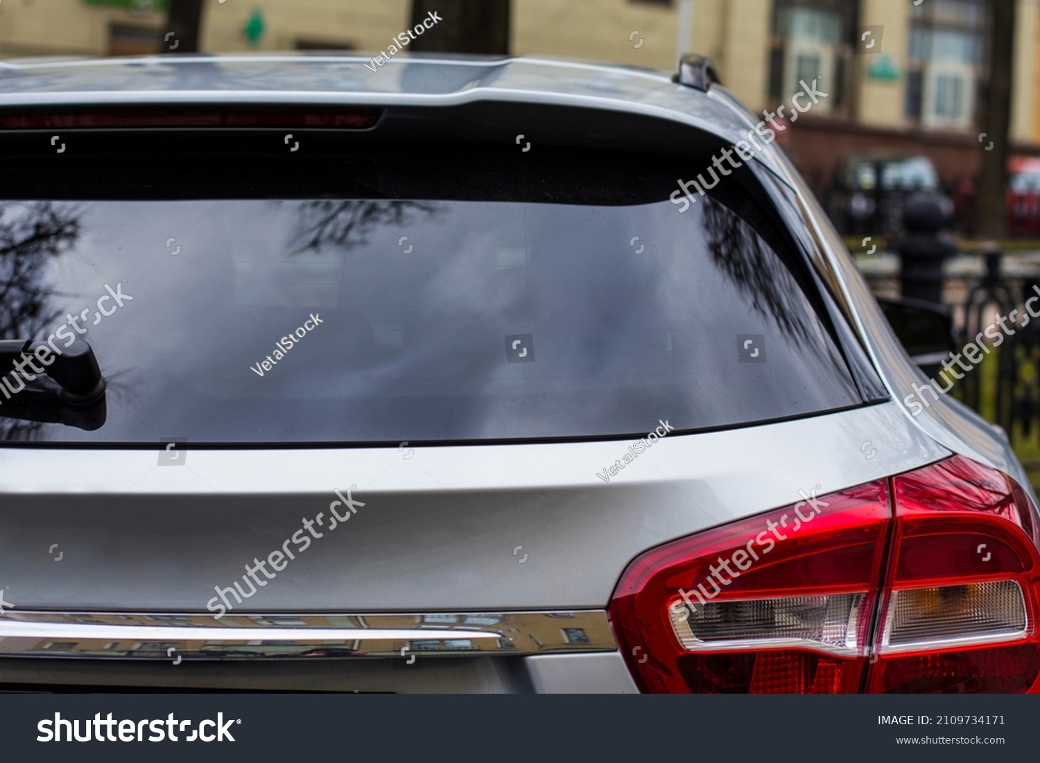 Car rear window mockup for stickers mock up outdoors, Places For Your Design, Car decal #2109734171