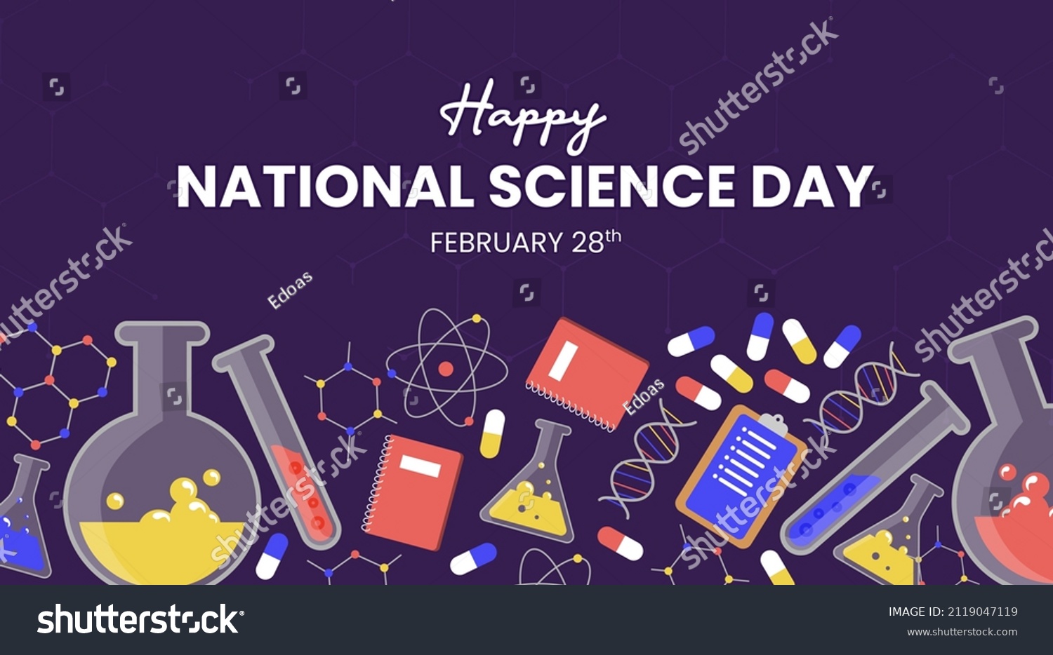 National Science day background design with science stuff #2119047119