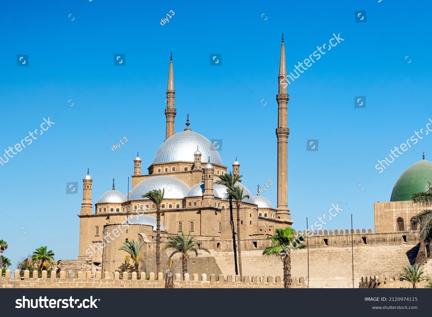Egypt. Cairo. The Saladin Citadel - the Mosque of Muhammad Ali or Mohamed Ali Pasha, also known as the Alabaster Mosque #2120974115
