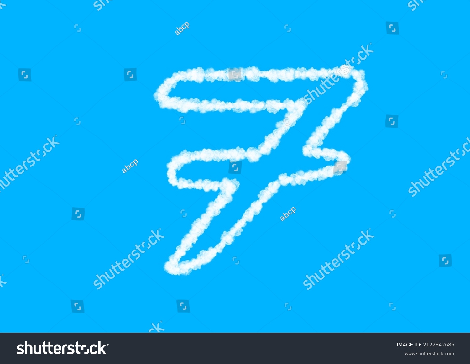 Number seven with clouds written numeral #2122842686