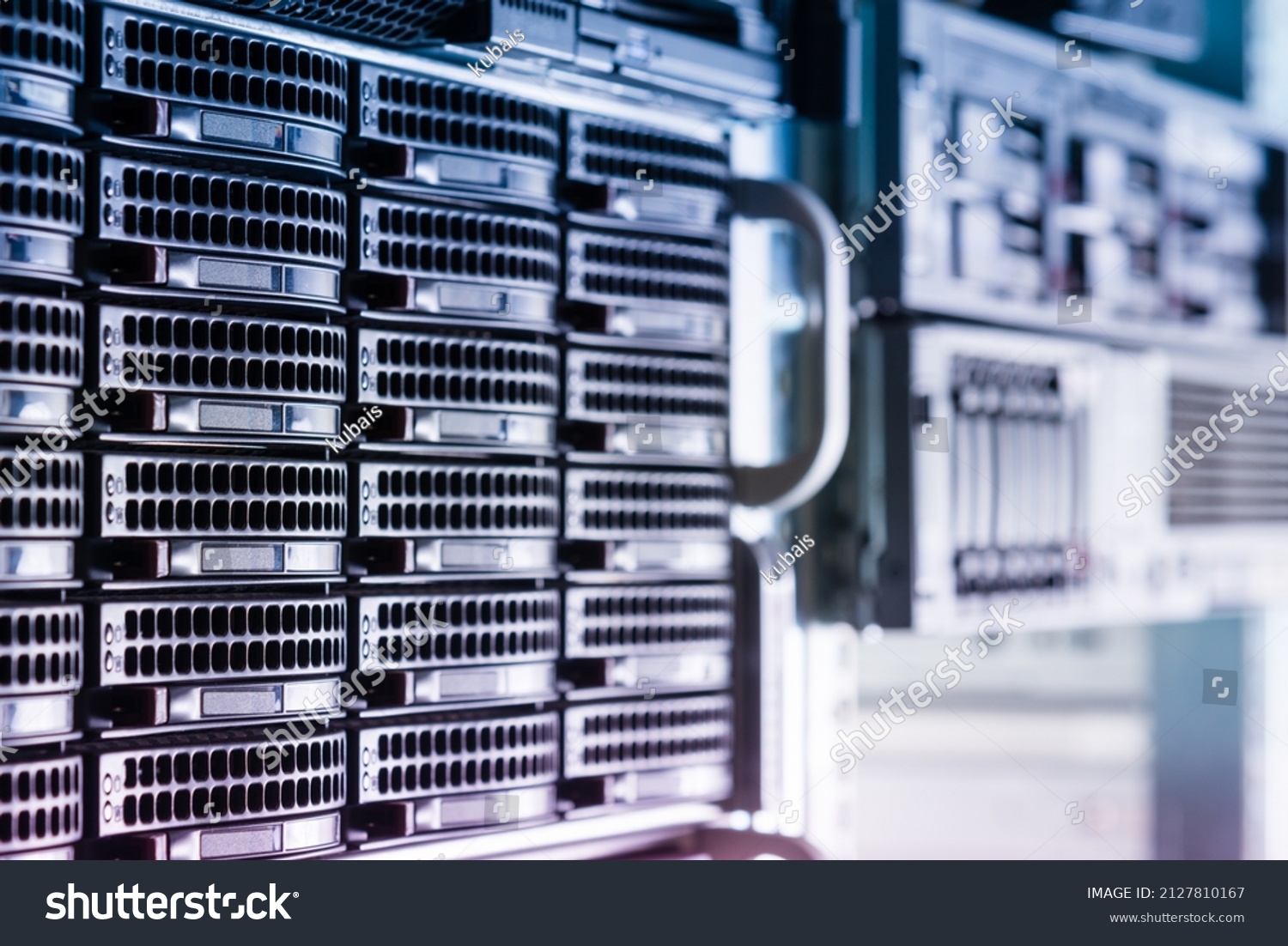 
Array of hard disks used for data storage in internet data center #2127810167