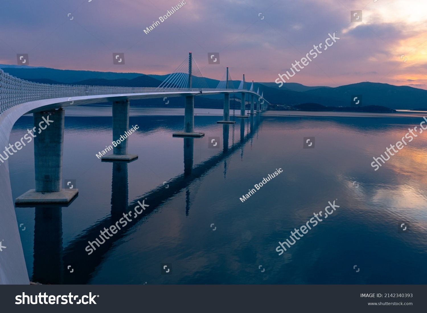 Reflections of the Pelješac Bridge #2142340393