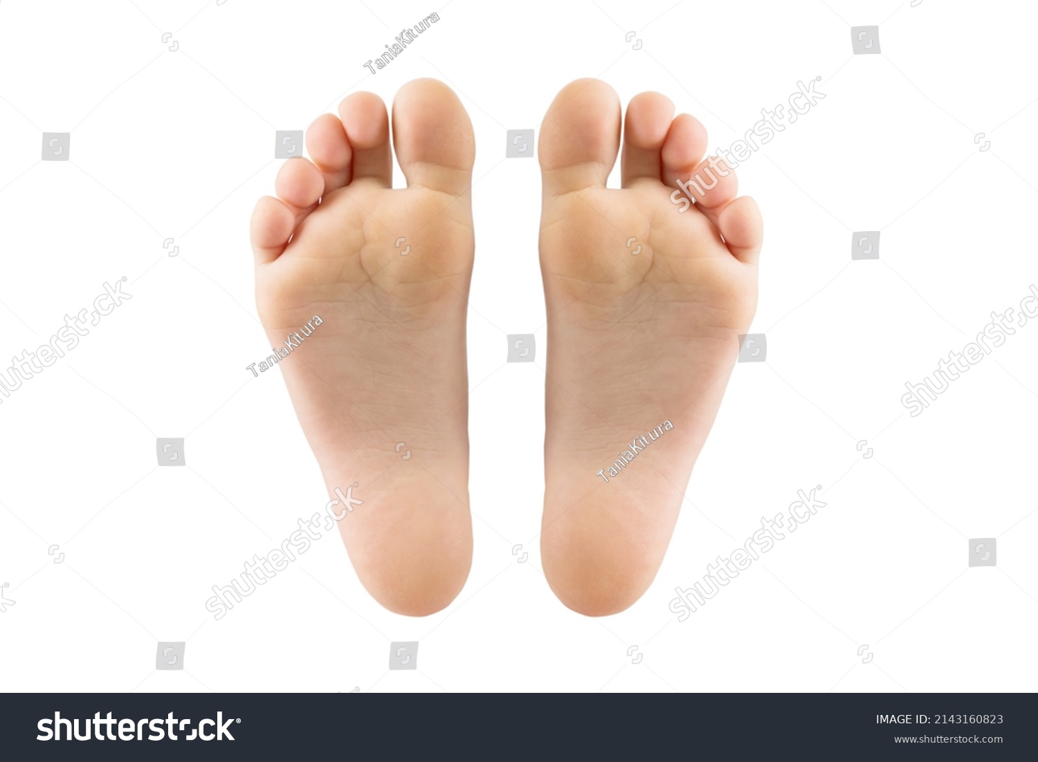 two feet isolated on white background. #2143160823