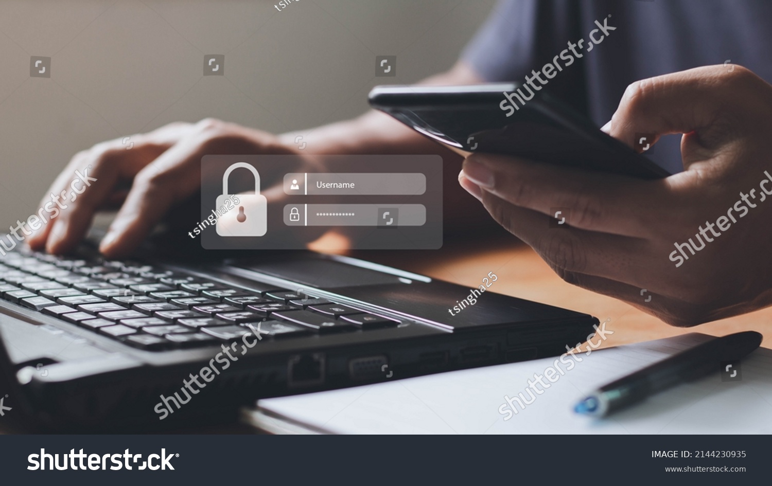 Multi-Factor Authentication, User, Login, cyber security and data protection, information security and encryption, secure Internet access, cybersecurity. login with username and password. #2144230935