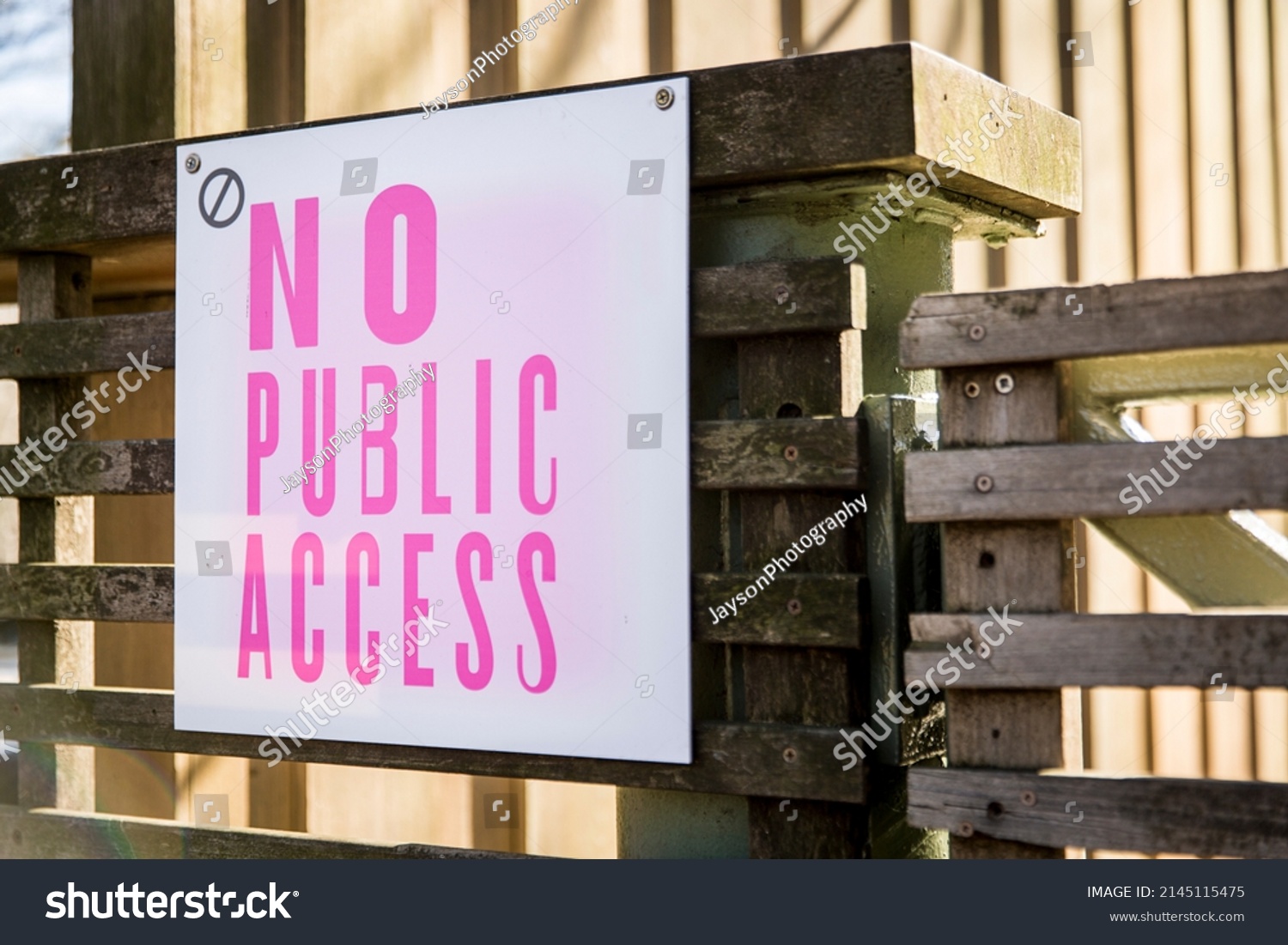 No Public Access sign in central park at New York city #2145115475