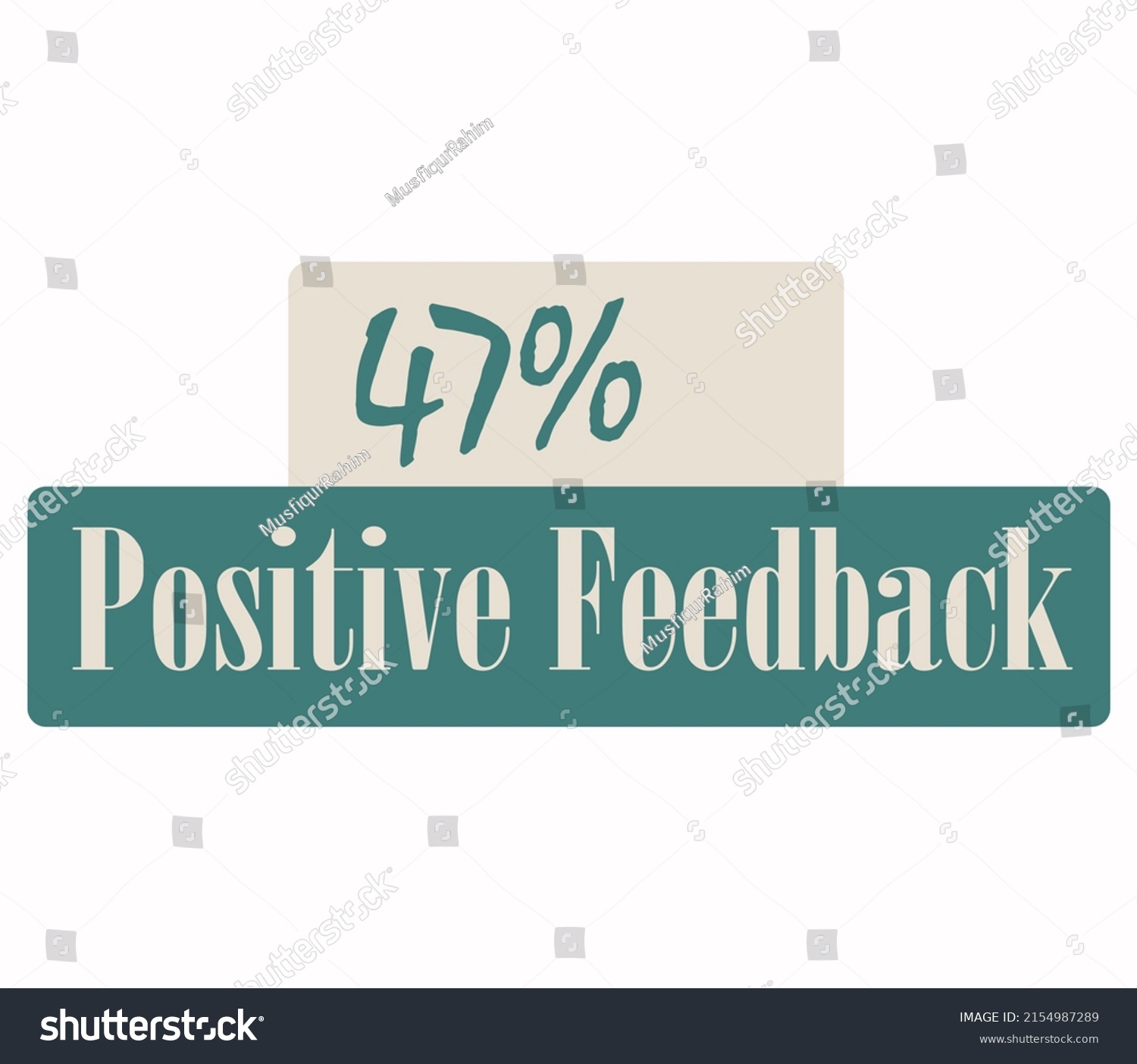 47% percentage positive feedback sign label vector art illustration with fantastic serif font and green color #2154987289