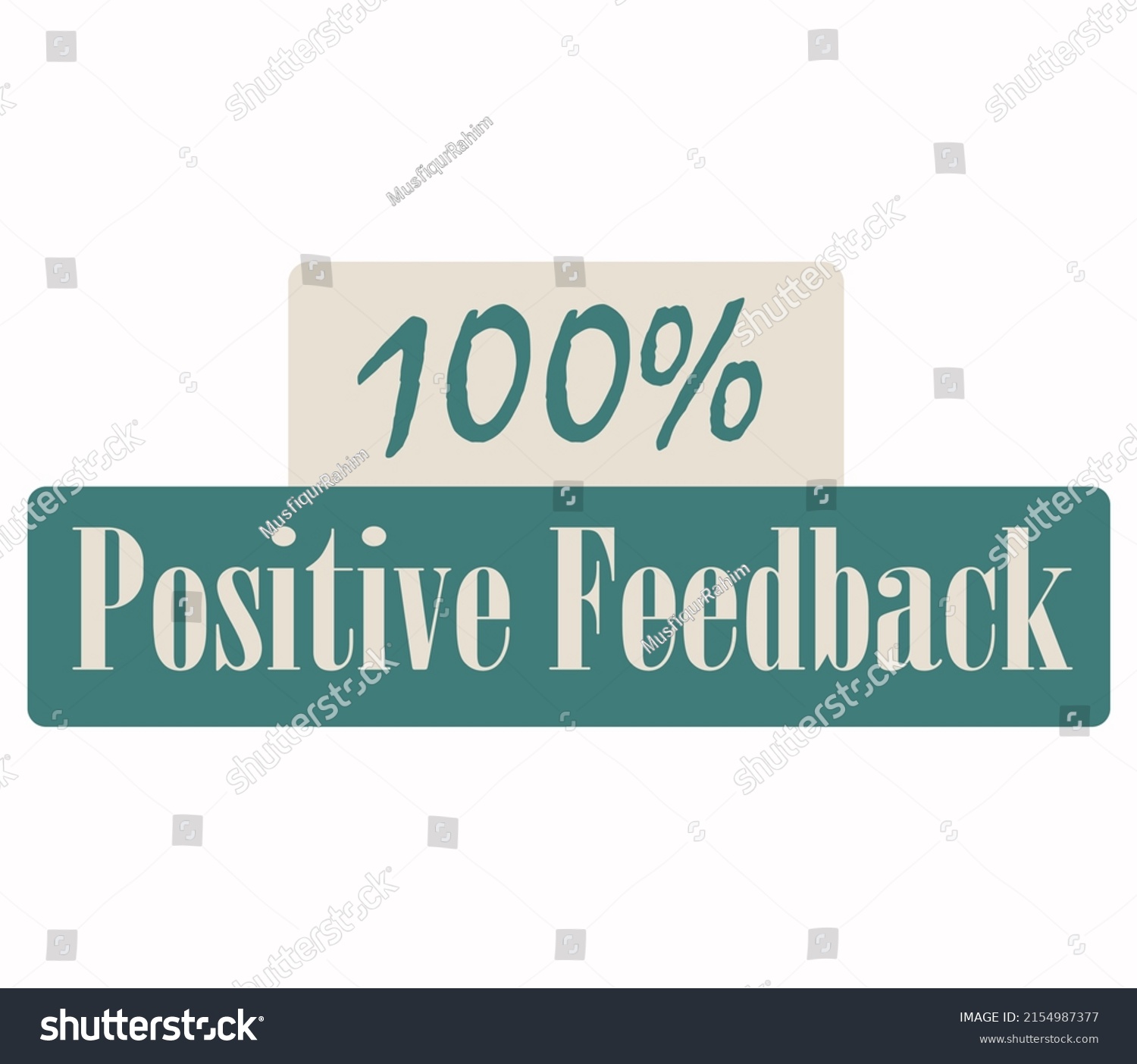 100% percentage positive feedback sign label vector art illustration with fantastic serif font and green color #2154987377