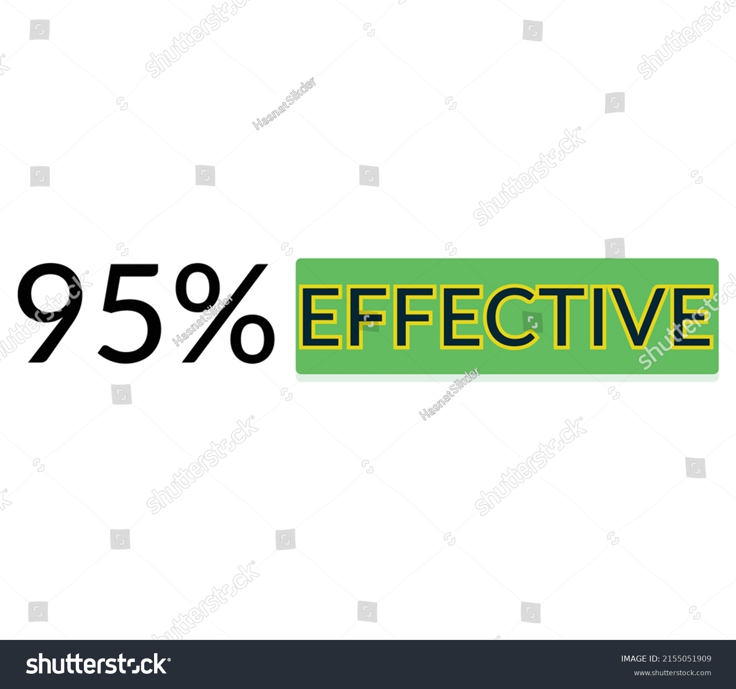 95% percentage effective sign label vector art illustration with fantastic font and green color #2155051909