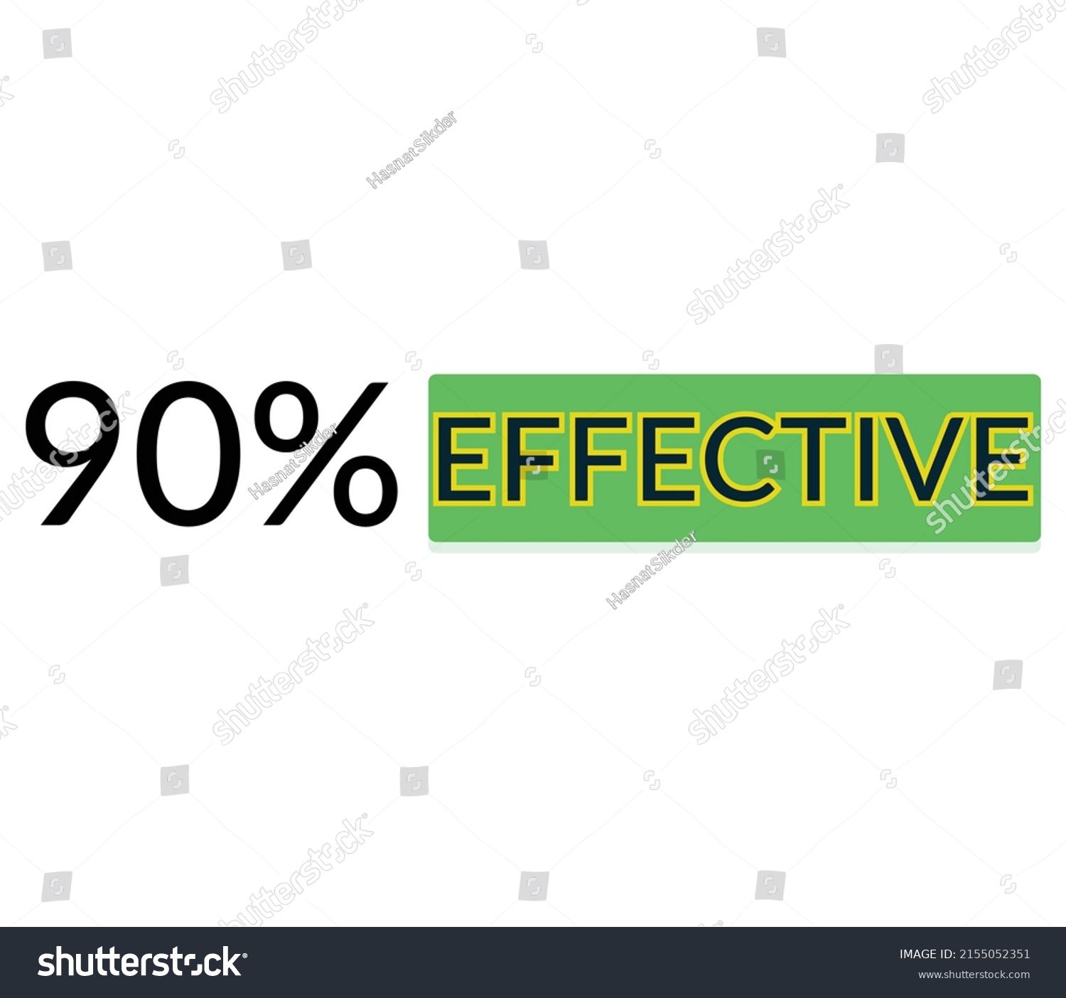 90% percentage effective sign label vector art illustration with fantastic font and green color #2155052351