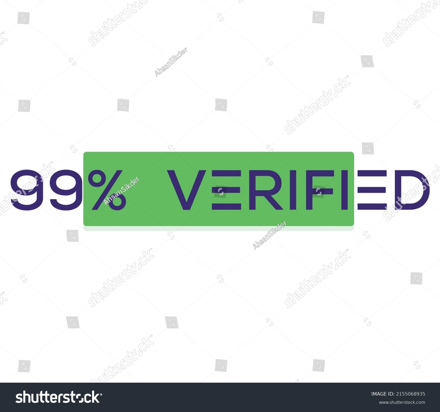 99% percentage verified vector art illustration with fantastic font and green color #2155068935