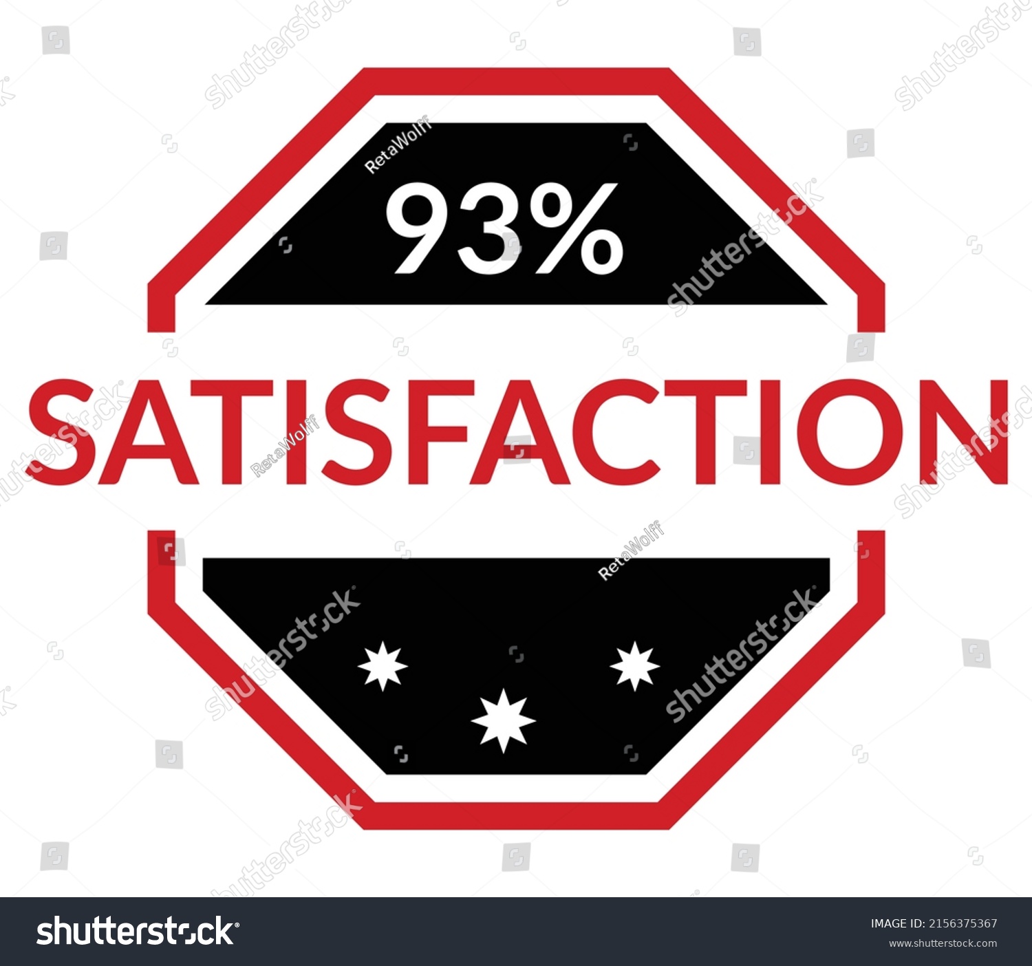 % percentage Satisfaction sign label vector art illustration with fantastic font and red black color #2156375367