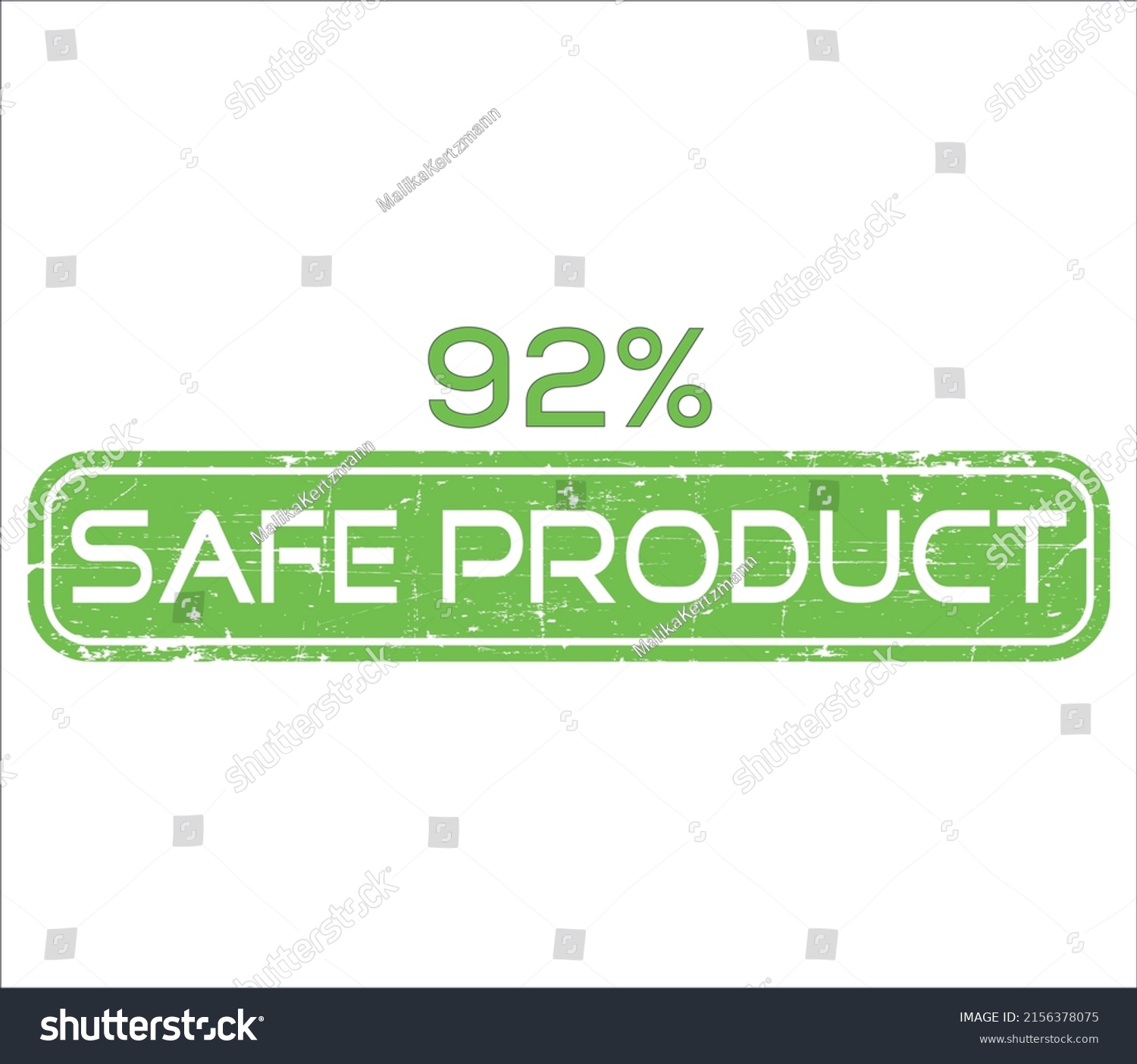 92% percentage safe product vector art sign symbol illustration with fantastic font and green color #2156378075
