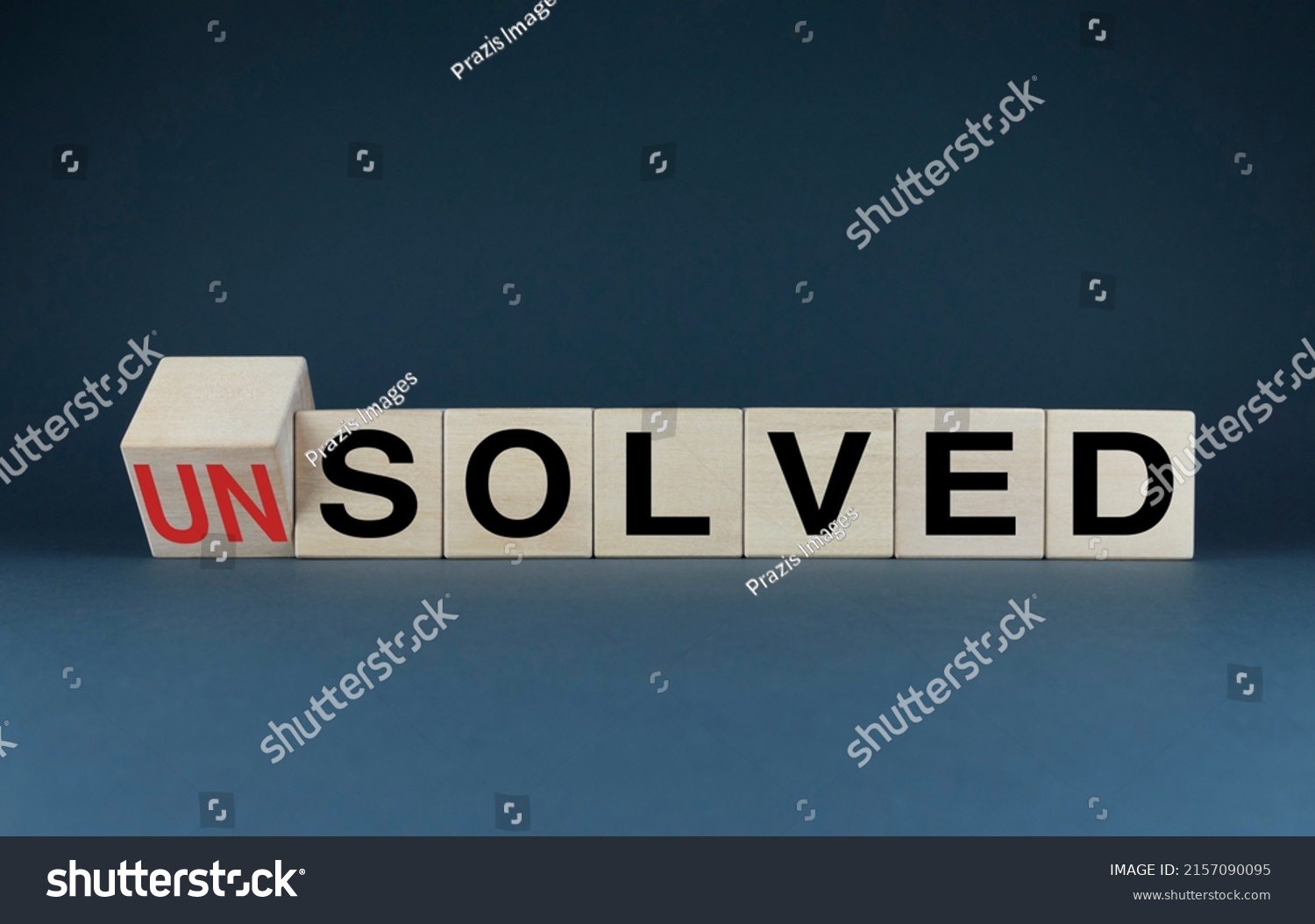 Unsolved or solved. Cubes form the choice words Unsolved or solved. The concept of Unsolved or solved both in business and in life #2157090095