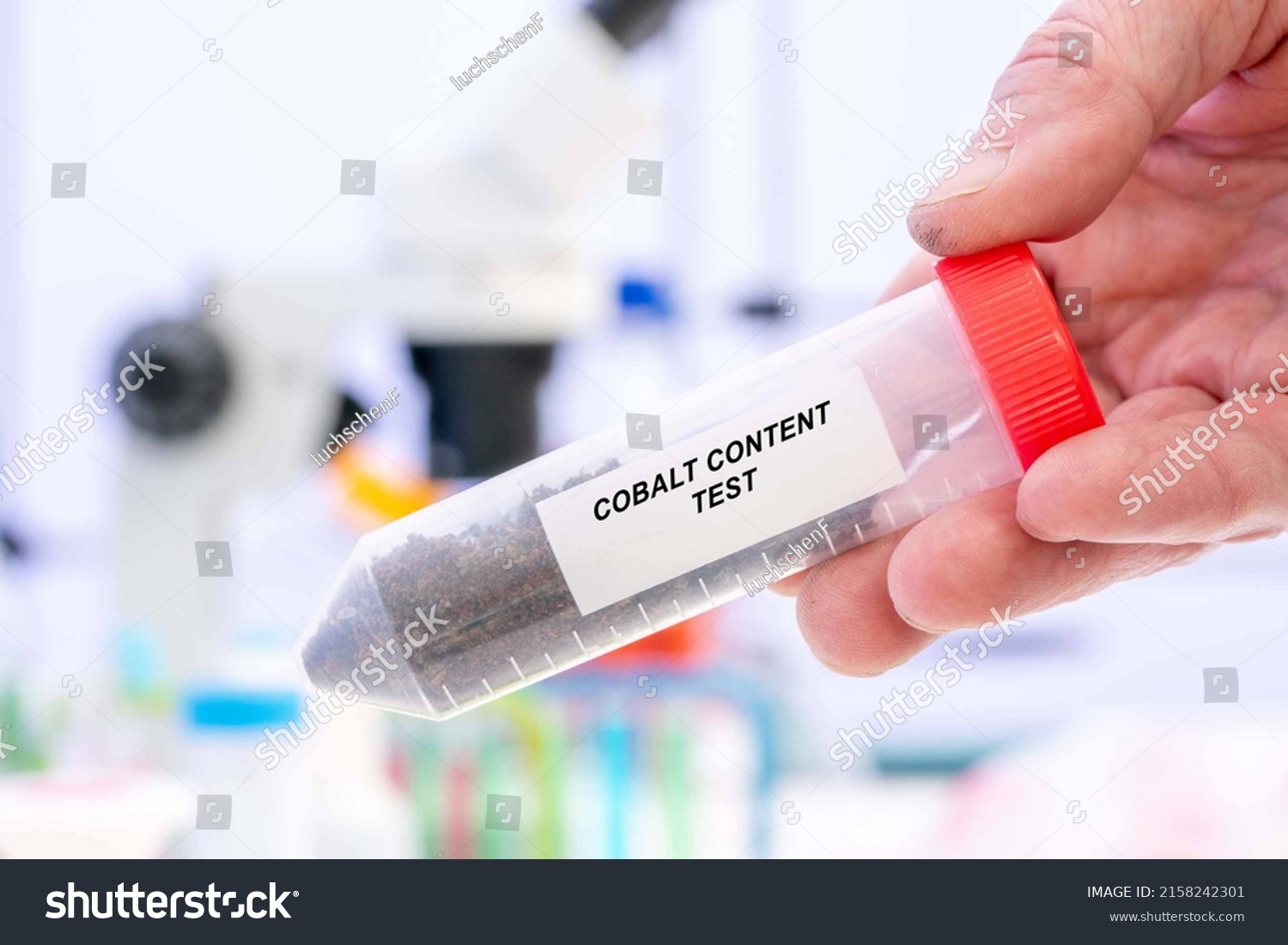 Cobalt Content Test Soil sample in test tube #2158242301
