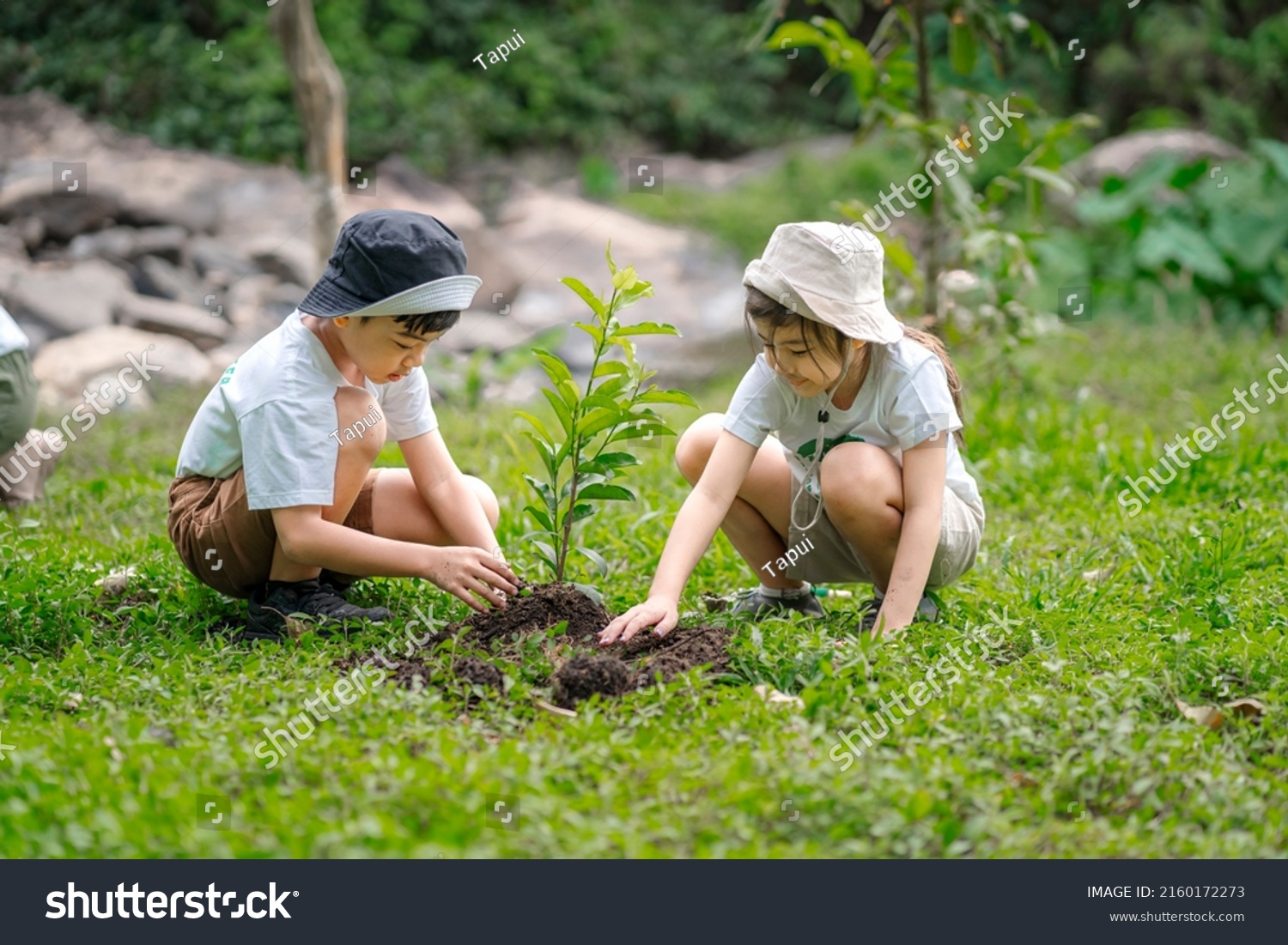 Children join as volunteers for reforestation, earth conservation activities to instill in children a sense of patience and sacrifice, doing good deeds and loving nature. #2160172273