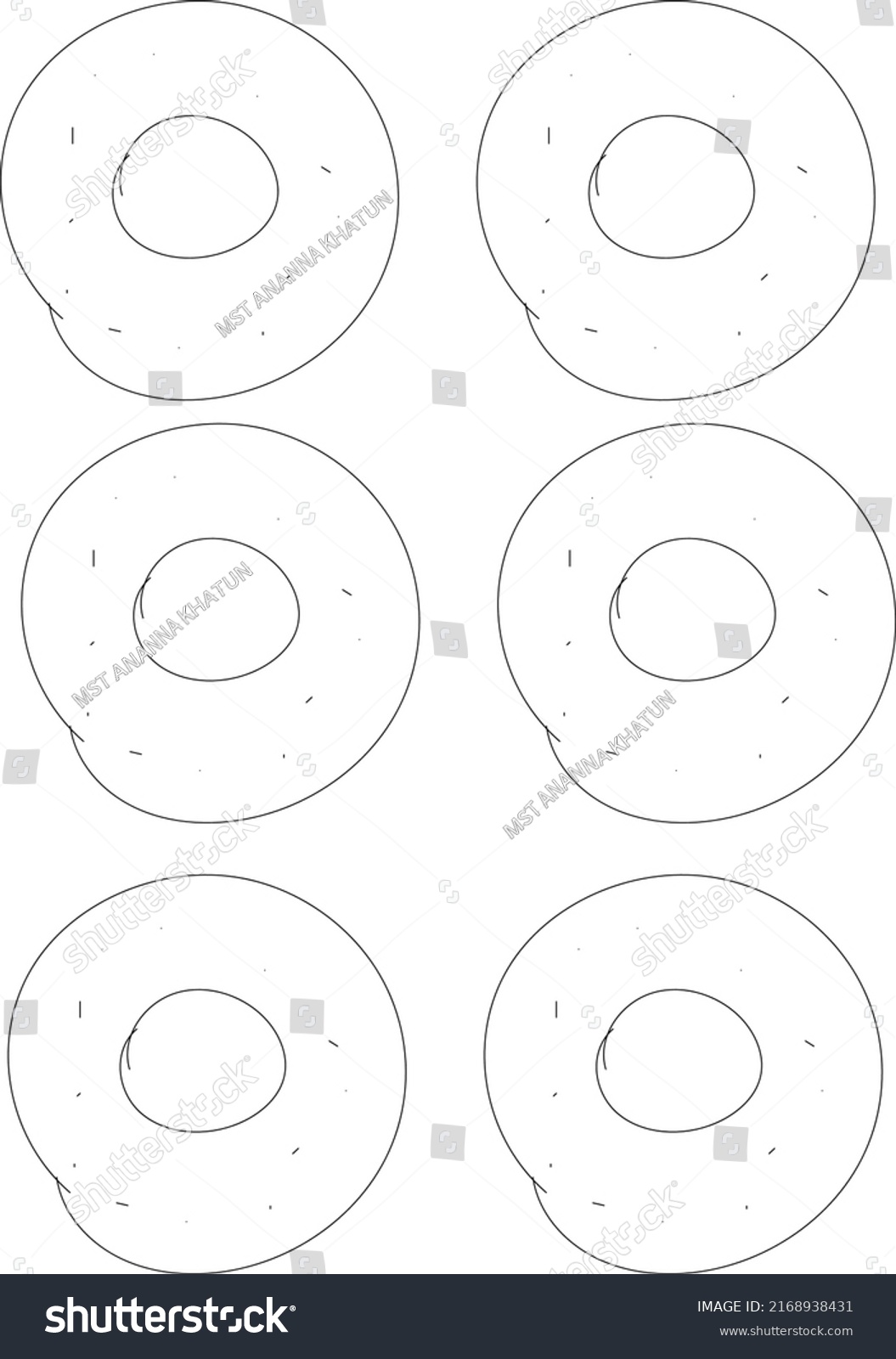 A Simple Group of Doughnut Line Art Design #2168938431