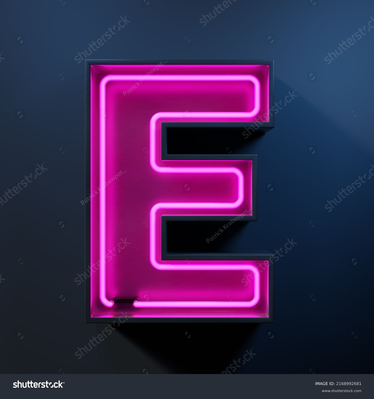Neon light tube letter E #2168992681