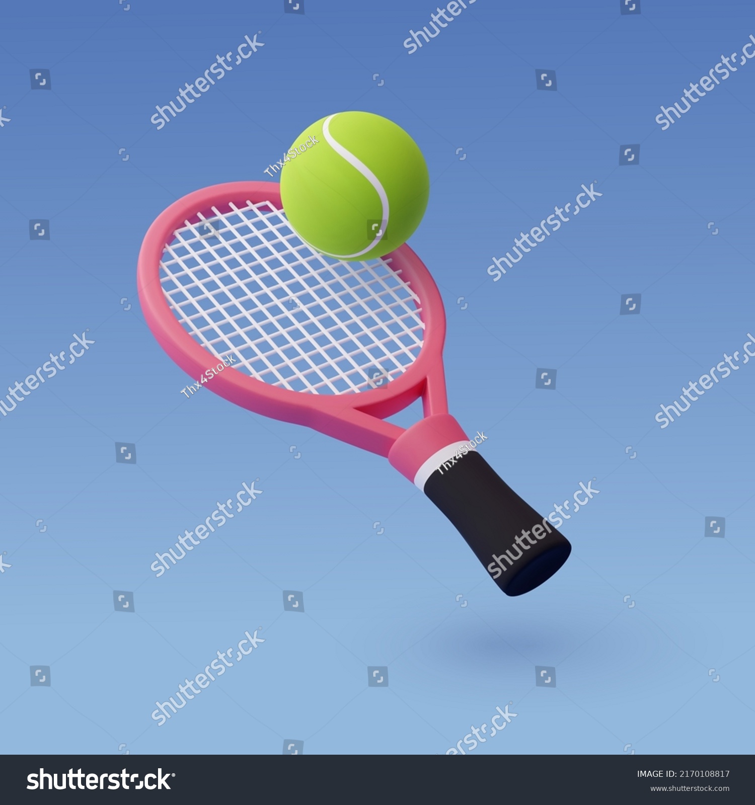 3d Vector Tennis Racket with Ball, Sport and Game competition concept. Eps 10 Vector. #2170108817