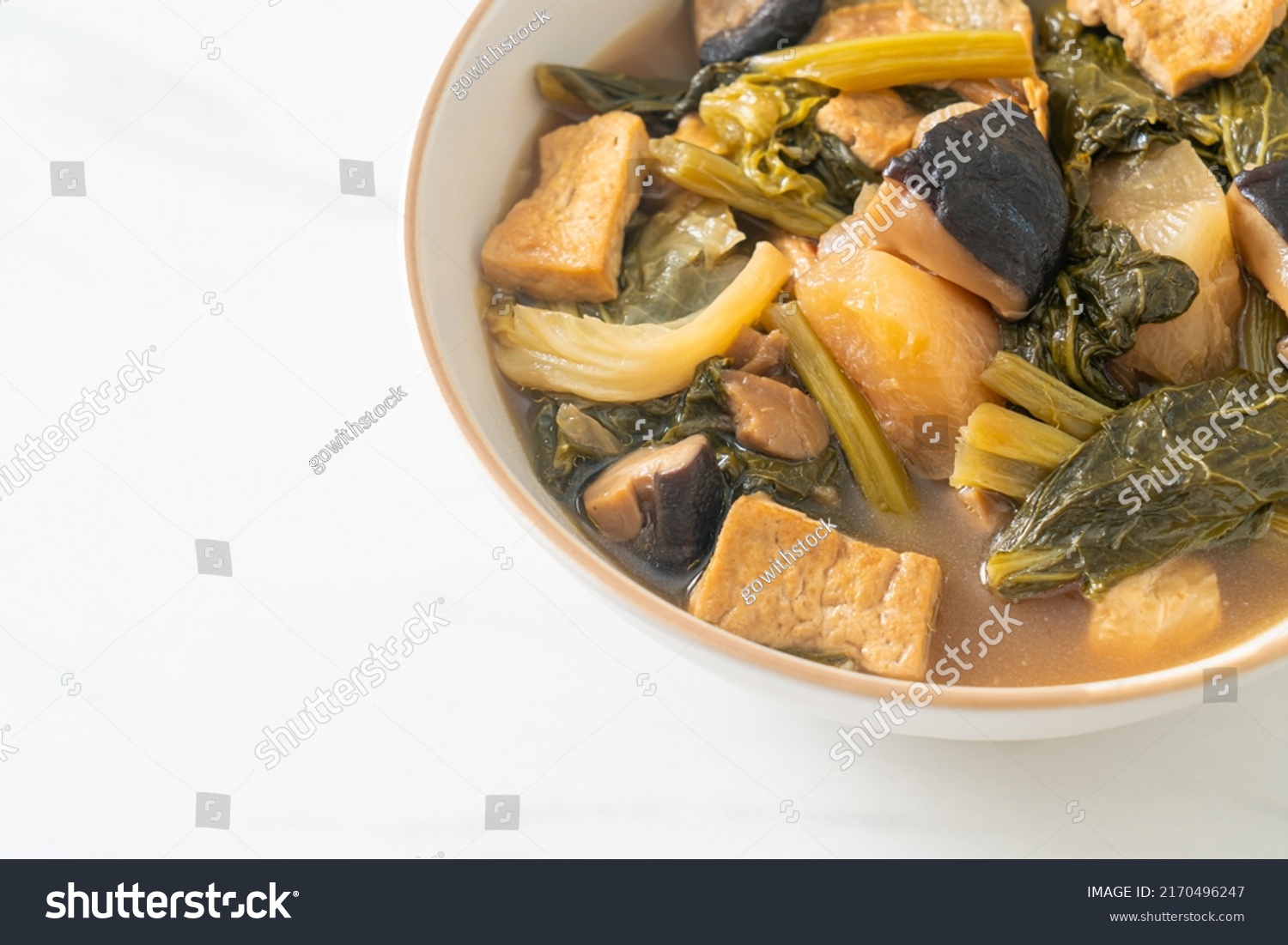 Chinese vegetable stew  with tofu or mixture of vegetables soup - vegan and vegetarian food style #2170496247