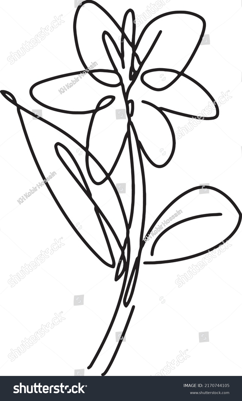 Beautiful flower Line art and  #2170744105