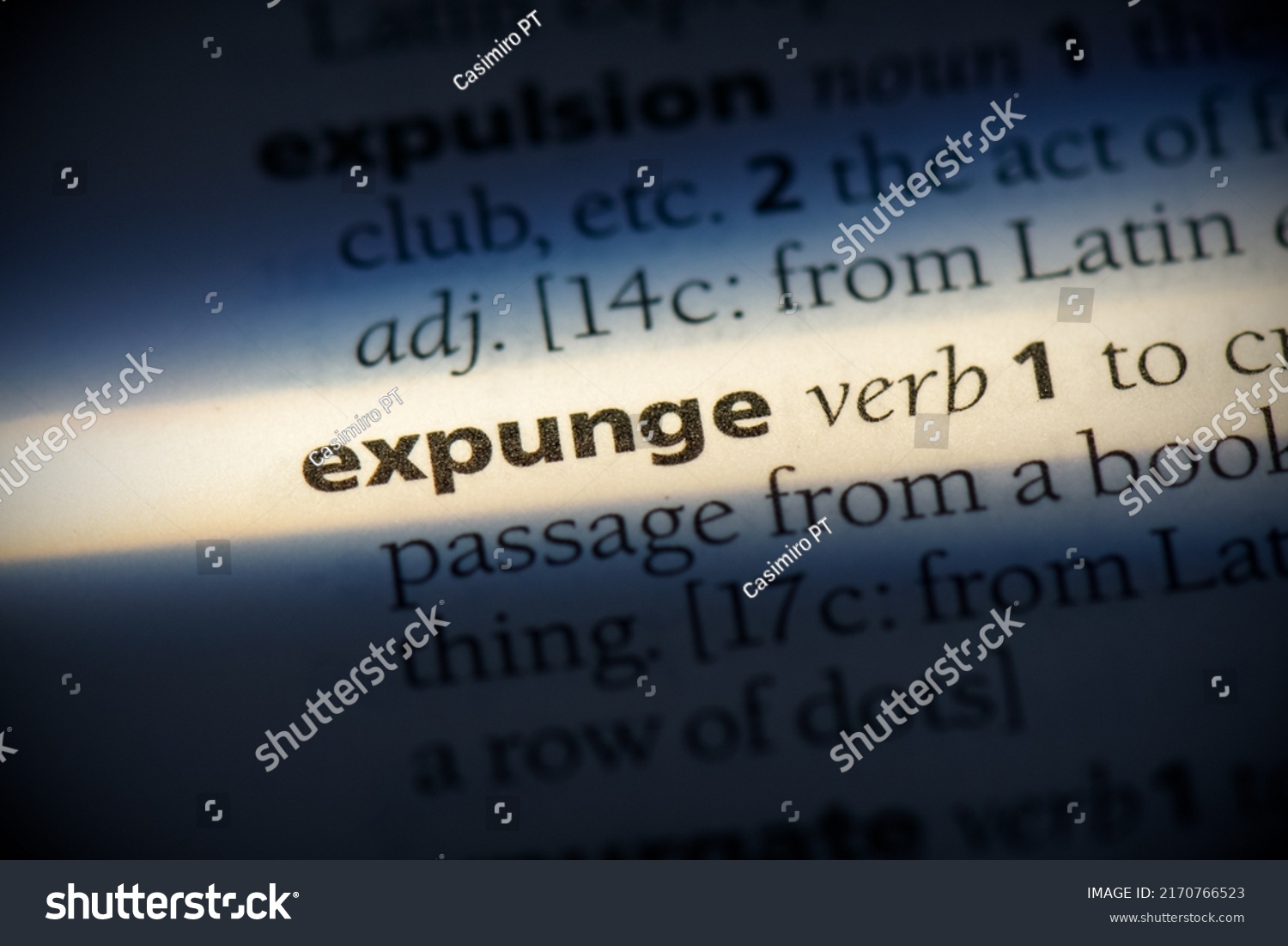 expunge word in a dictionary. expunge concept, definition. #2170766523