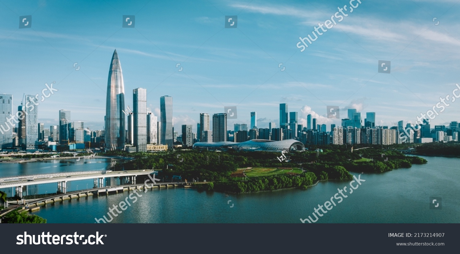 Aerial view of landscape in Shenzhen city,China #2173214907