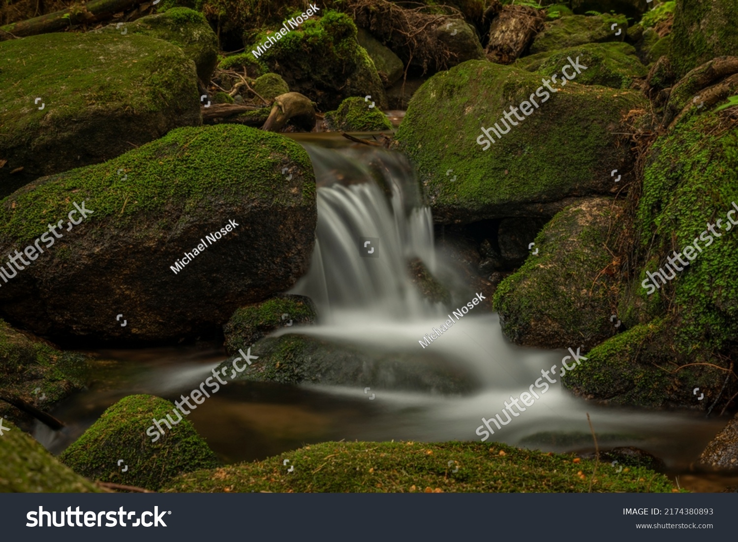 Jodlowka creek near Borowice village in Krkonose mountains in spring day #2174380893