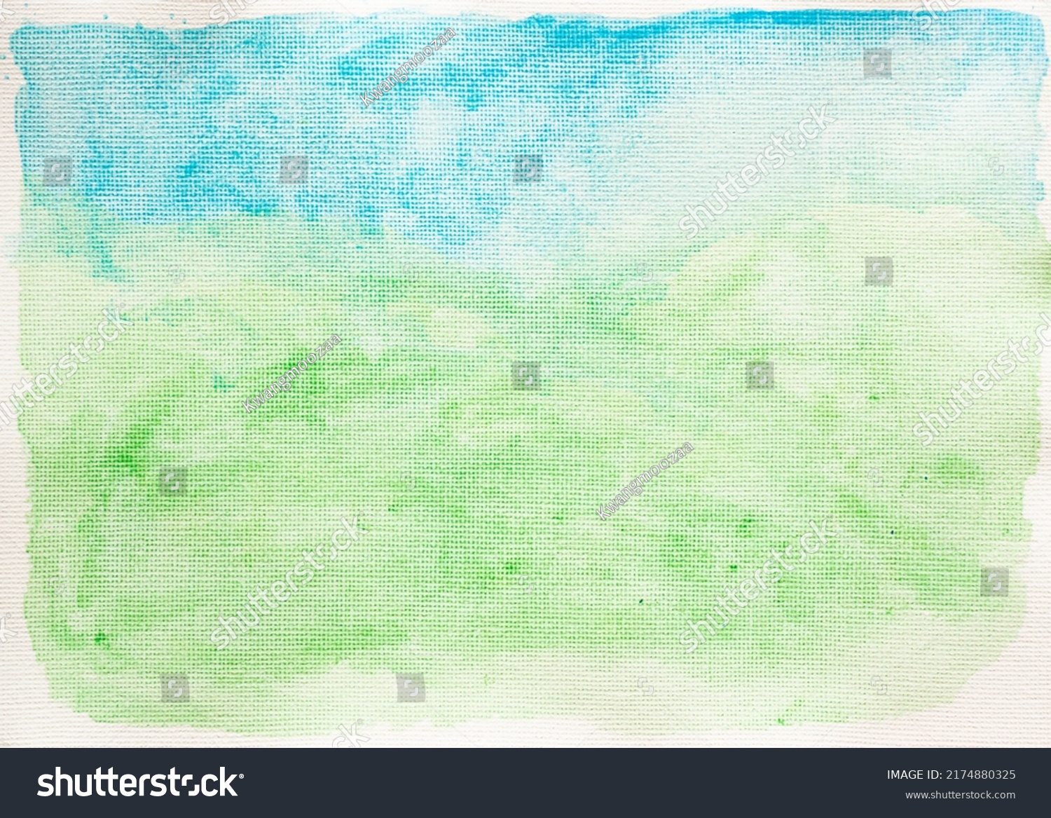 Abstract green and blue watercolor paint background texture close up #2174880325