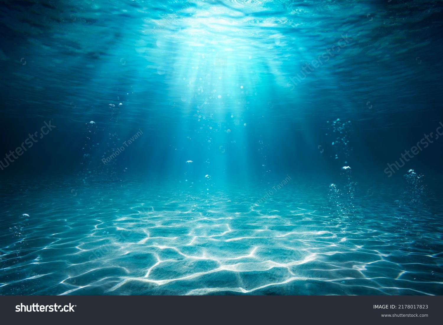 Underwater Sea - Deep Abyss With Blue Sun light #2178017823