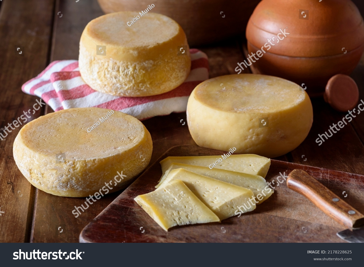 Traditional cured curd cheeses from the Cariri region, northeastern Brazil. #2178228625