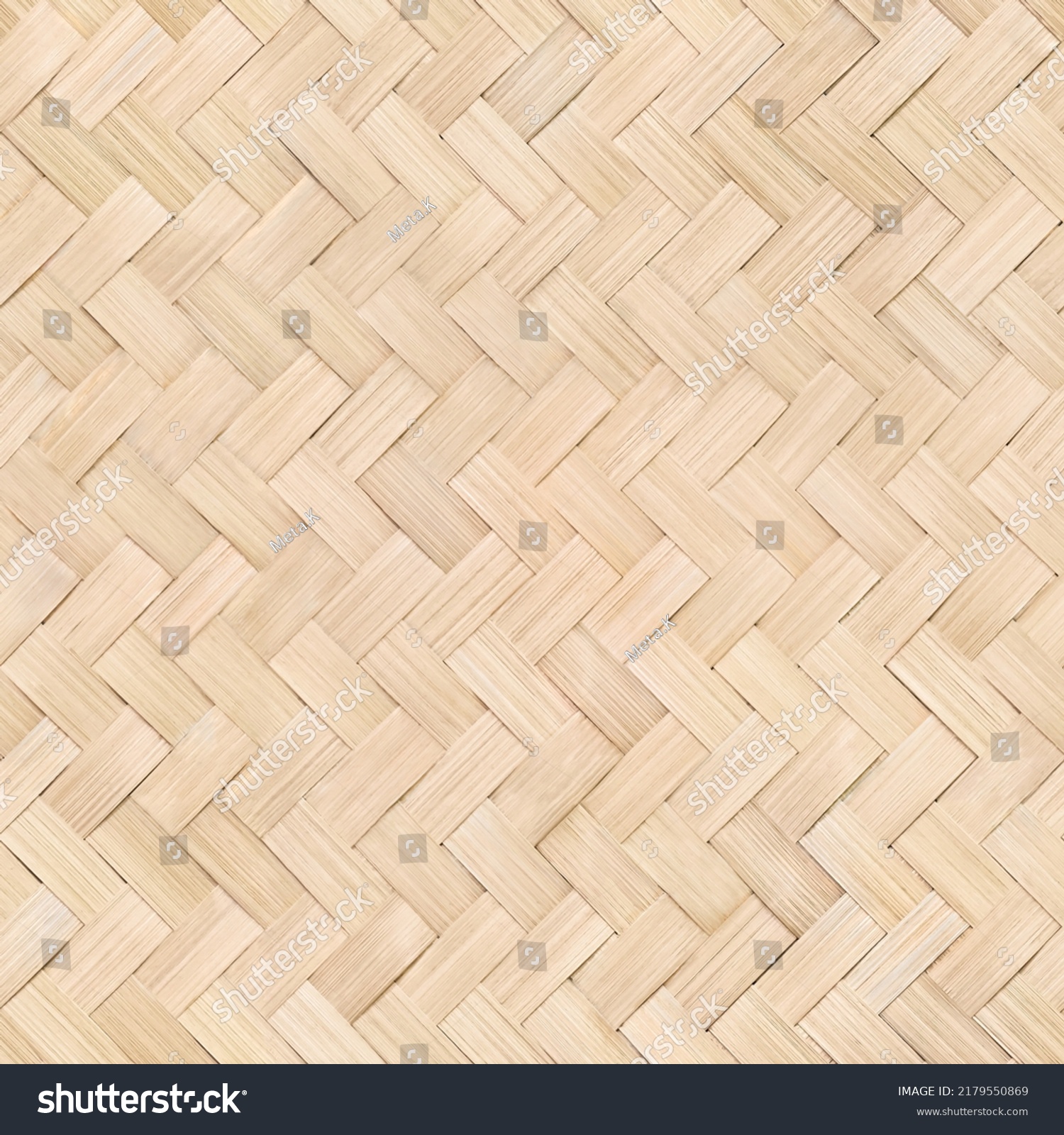 Real Seamless Texture repeating pattern woven bamboo mat board. #2179550869