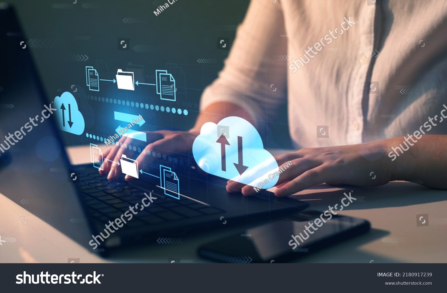 FTP(File Transfer Protocol) files receiver and computer backup copy. File sharing isometric. Exchange information and data with internet cloud technology.Digital system for transferring documents and  #2180917239