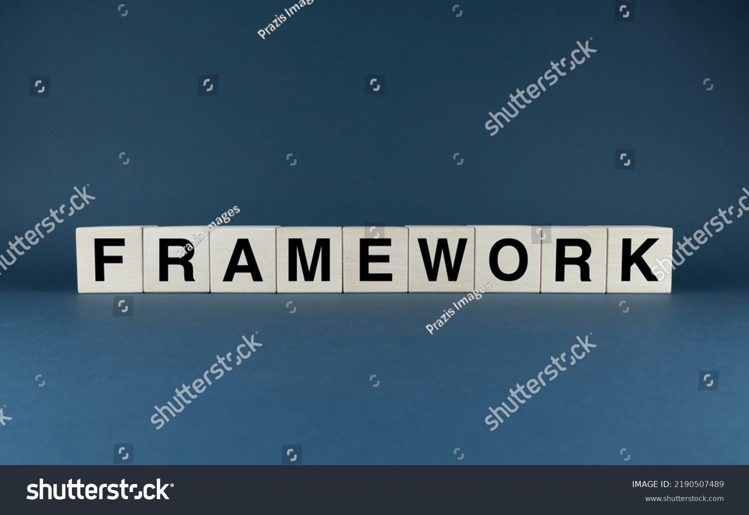 Framework. Cubes form the word Framework. Concept of technology framework and business #2190507489