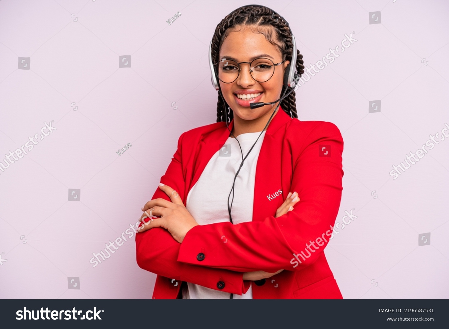 african american woman with braids. telemarketer concept #2196587531