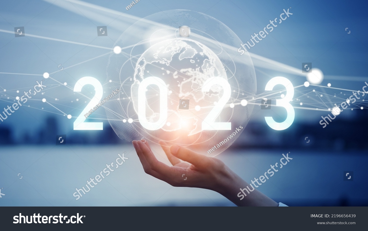 Global network. 2023 New Year concept. New year's card. #2196656439