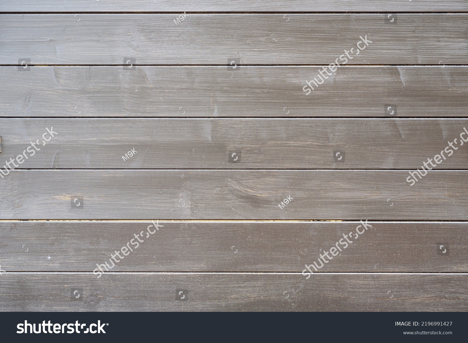 Wooden boards painted with grey paint. Background Texture. Colorful Plank Wall. Gray colored background. wooden wall with horizontal planks. background for design. High quality photo. Ashen Banner. #2196991427