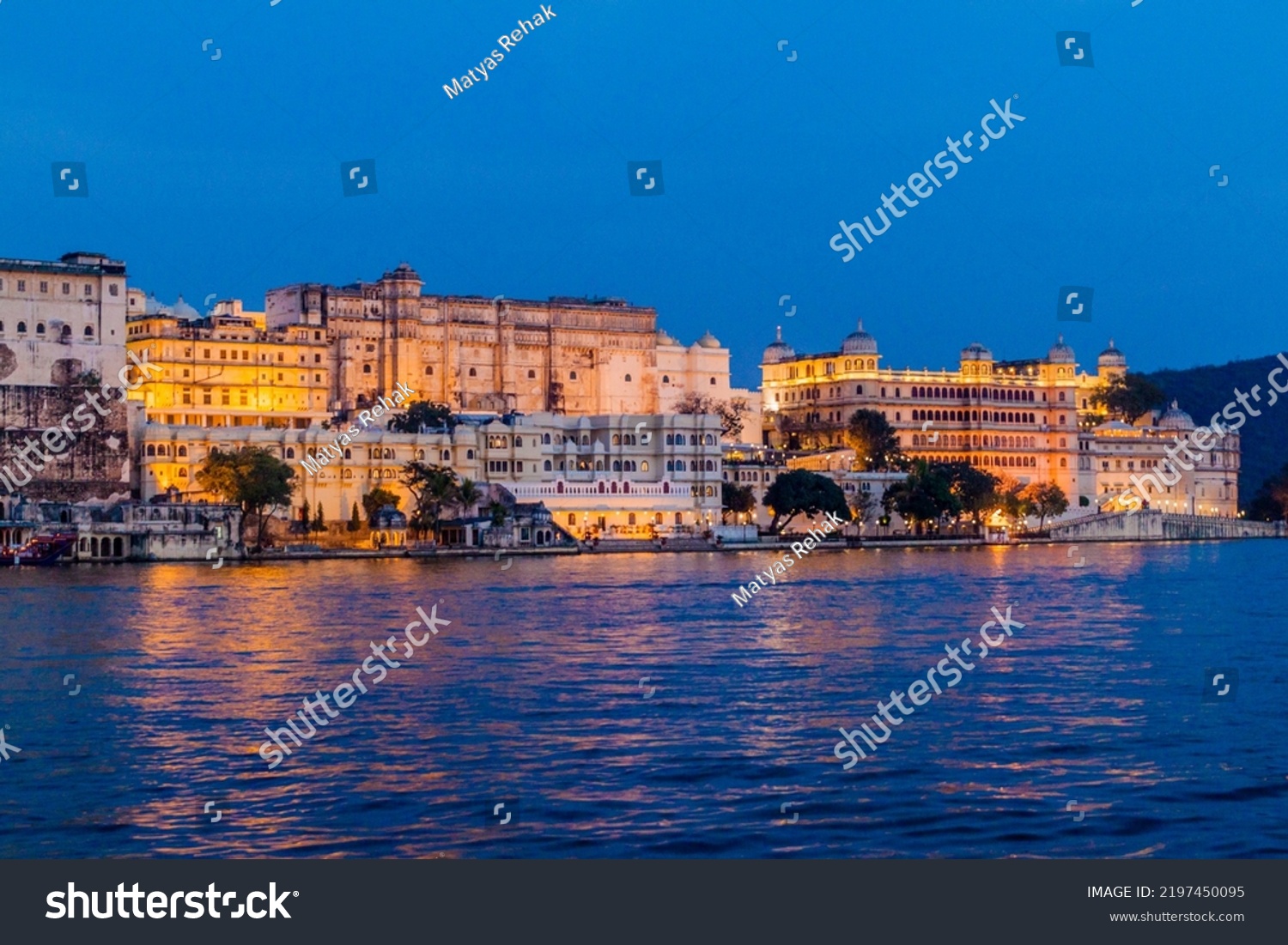 Eveing view of City palace in Udaipur, Rajasthan state, India #2197450095