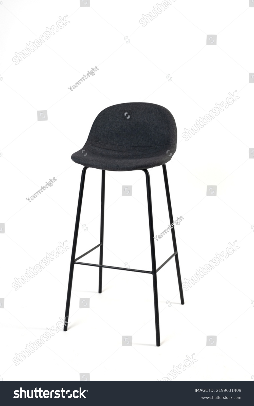 high black bar chair isolated on white background. #2199631409