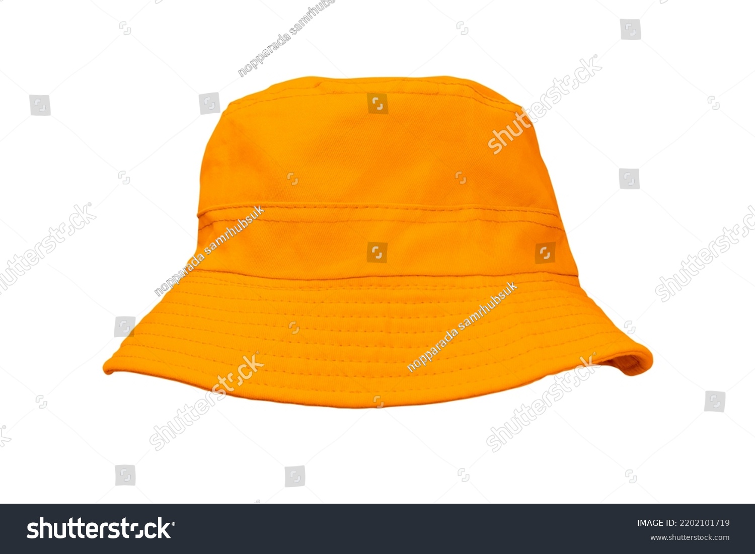 orange bucket hat isolated on white #2202101719